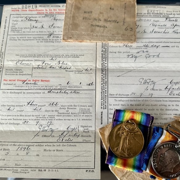 WW1 Devon regiment Medal Group 1